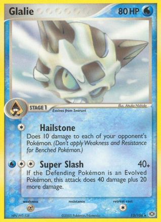 Glalie (13/106) Reverse Holofoil [Emerald] - Rare