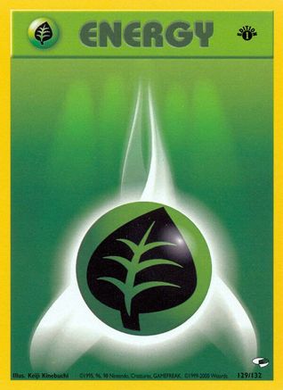 Grass Energy (129/132) 1st Edition [Gym Heroes] - Common