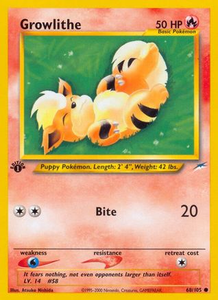 Growlithe (068/105) 1st Edition [Neo Destiny] - Common