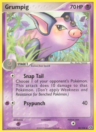 Grumpig (30/106) Reverse Holofoil [Emerald] - Uncommon