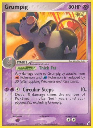Grumpig (20/100) Reverse Holofoil [Crystal Guardians] - Rare