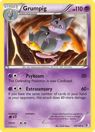 Grumpig (60/149) Reverse Holofoil [Boundaries Crossed] - Rare