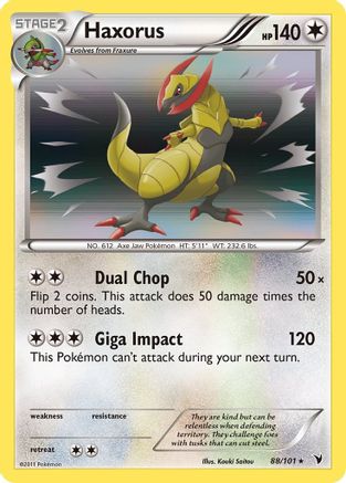 Haxorus (88/101) Reverse Holofoil [Noble Victories] - Holo Rare