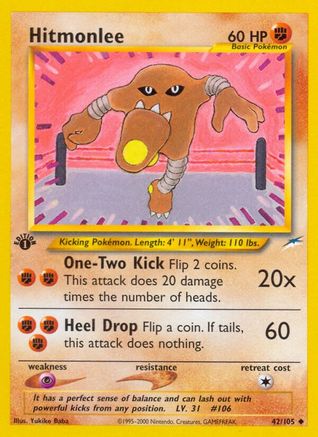 Hitmonlee (042/105) 1st Edition [Neo Destiny] - Uncommon