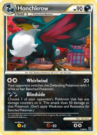 Honchkrow (15/90) Reverse Holofoil [Undaunted] - Rare