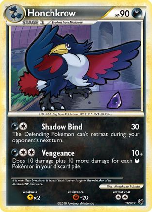 Honchkrow (016/90) Reverse Holofoil [Undaunted] - Rare