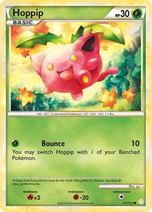 Hoppip (067/123) Reverse Holofoil [HeartGold SoulSilver] - Common
