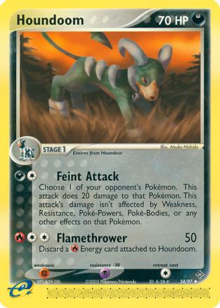 Houndoom (034/97) Reverse Holofoil [Dragon] - Uncommon
