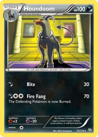 Houndoom (75/124) Reverse Holofoil [Dragons Exalted] - Rare