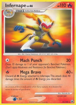 Infernape (22/100) Reverse Holofoil [Majestic Dawn] - Rare