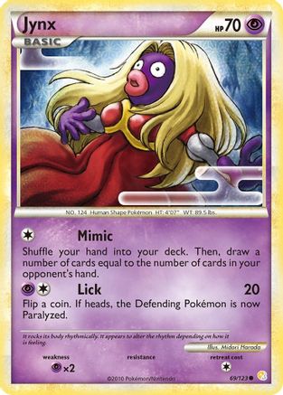 Jynx (069/123) Reverse Holofoil [HeartGold SoulSilver] - Common