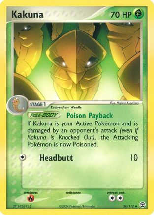 Kakuna (36/112) Reverse Holofoil [FireRed & LeafGreen] - Uncommon