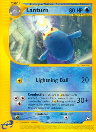 Lanturn (20/147) Reverse Holofoil [Aquapolis] - Rare
