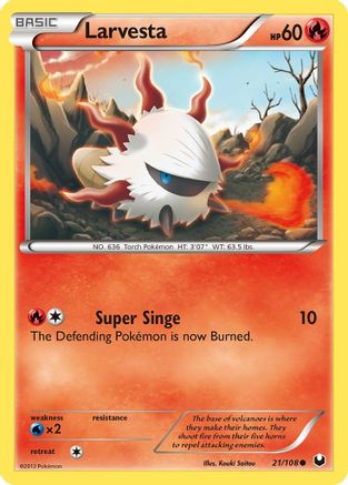 Larvesta (21/108) Reverse Holofoil [Dark Explorers] - Common