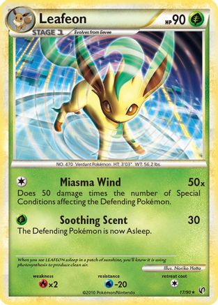 Leafeon (17/90) Reverse Holofoil [Undaunted] - Rare