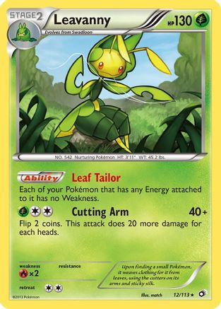Leavanny (012/113) Reverse Holofoil [Legendary Treasures] - Holo Rare