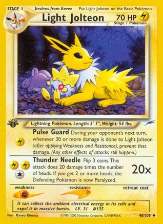 Light Jolteon (048/105) 1st Edition [Neo Destiny] - Uncommon
