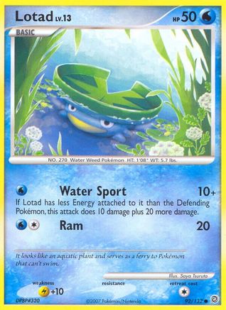 Lotad (092/132) Reverse Holofoil [Secret Wonders] - Common