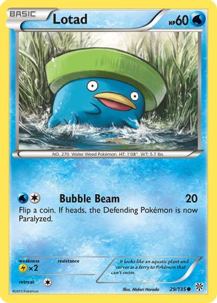 Lotad (029/135) Reverse Holofoil [Plasma Storm] - Common