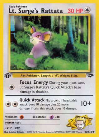 Lt. Surge's Rattata (085/132) 1st Edition [Gym Challenge] - Common