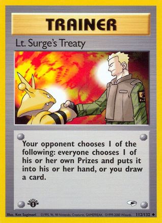 Lt. Surge's Treaty (112/132) 1st Edition [Gym Heroes] - Uncommon