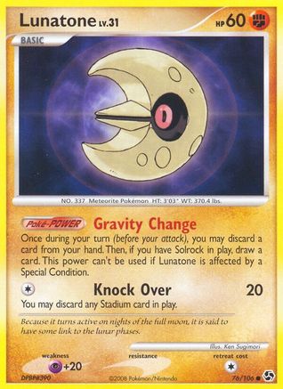 Lunatone (76/106) Reverse Holofoil [Great Encounters] - Common