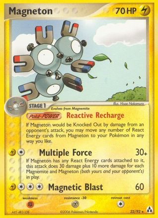 Magneton (22/92) Reverse Holofoil [Legend Maker] - Rare