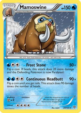 Mamoswine (28/135) Reverse Holofoil [Plasma Storm] - Rare