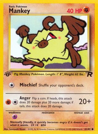 Mankey (061/82) 1st Edition [Team Rocket] - Common