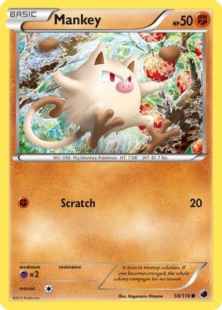 Mankey (59/116) Reverse Holofoil [Plasma Freeze] - Common
