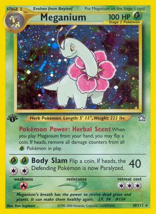 Meganium (010/111) 1st Edition Holofoil [Neo Genesis] - Holo Rare