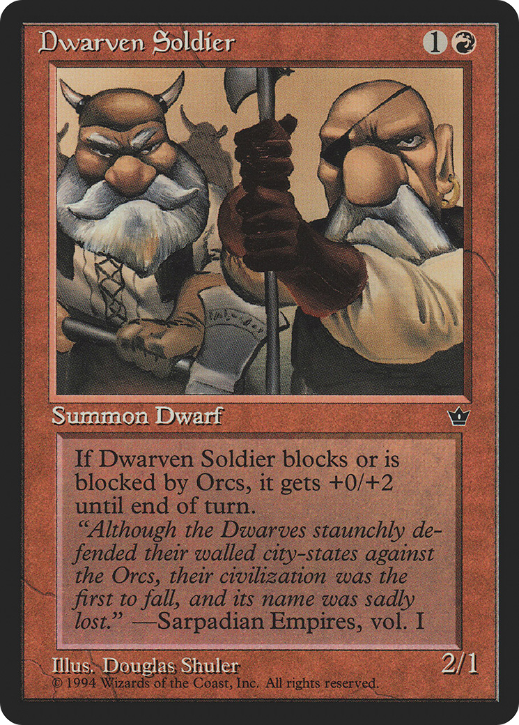 Dwarven Soldier (Shuler) (FEM-) - Fallen Empires