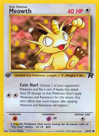 Meowth (062/82) 1st Edition [Team Rocket] - Common