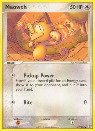 Meowth (077/113) Reverse Holofoil [Delta Species] - Common
