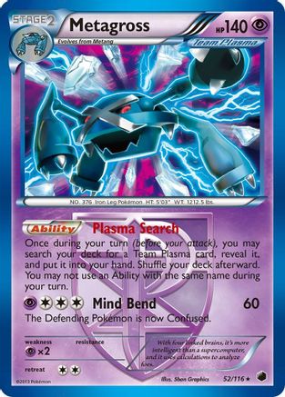 Metagross (Team Plasma) (52/116) Reverse Holofoil [Plasma Freeze] - Holo Rare