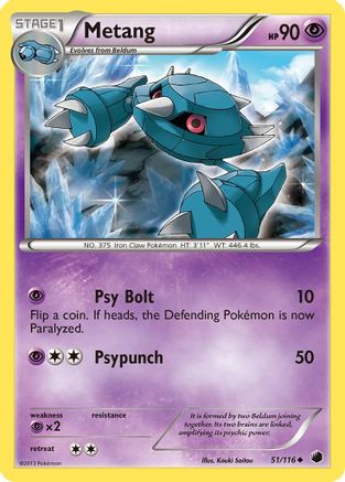 Metang (51/116) Reverse Holofoil [Plasma Freeze] - Uncommon