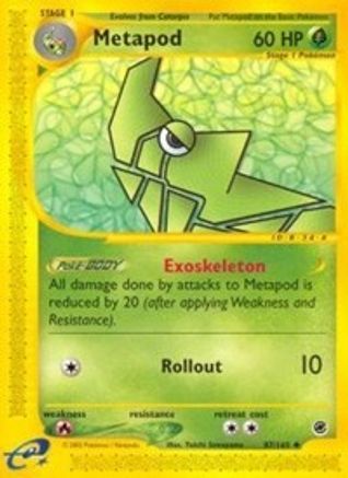 Metapod (87/165) Reverse Holofoil [Expedition] - Uncommon