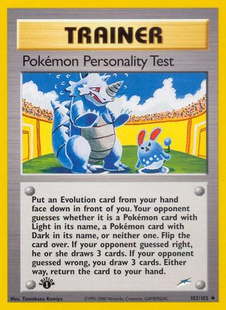 Pokemon Personality Test (102/105) 1st Edition [Neo Destiny] - Uncommon