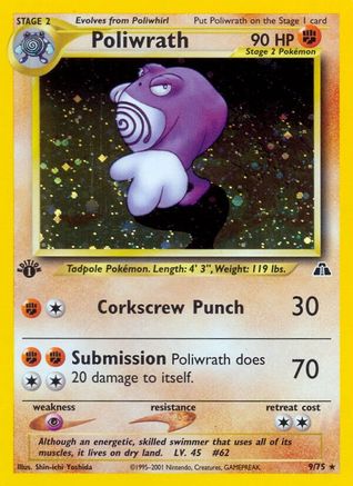 Poliwrath (9/75) 1st Edition Holofoil [Neo Discovery] - Holo Rare