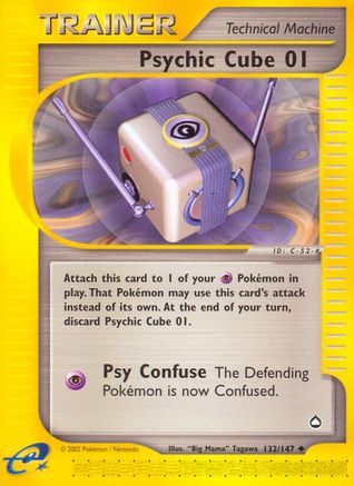 Psychic Cube (132/147) Reverse Holofoil [Aquapolis] - Uncommon