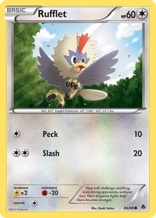 Rufflet (86)  - Reverse Holofoil Emerging Powers - Common
