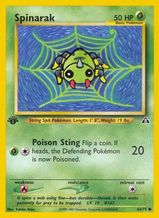 Spinarak (064/75) 1st Edition [Neo Discovery] - Common