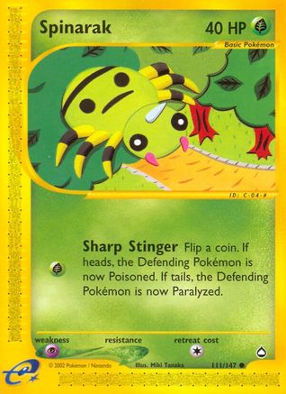 Spinarak (111/147) Reverse Holofoil [Aquapolis] - Common