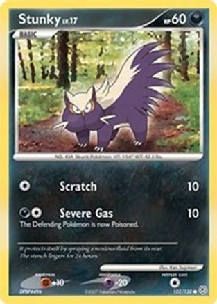 Stunky (102/130) Reverse Holofoil [Diamond and Pearl] - Common