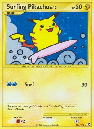 Surfing Pikachu (114/111) Holofoil [Rising Rivals] - Secret Rare