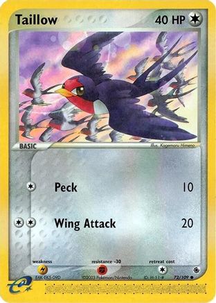 Taillow (072/109) Reverse Holofoil [Ruby and Sapphire] - Common