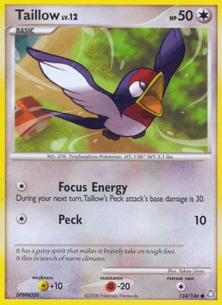 Taillow (124/146) Reverse Holofoil [Legends Awakened] - Common