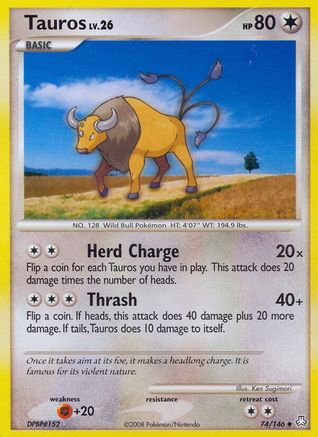 Tauros (74/146) Reverse Holofoil [Legends Awakened] - Uncommon