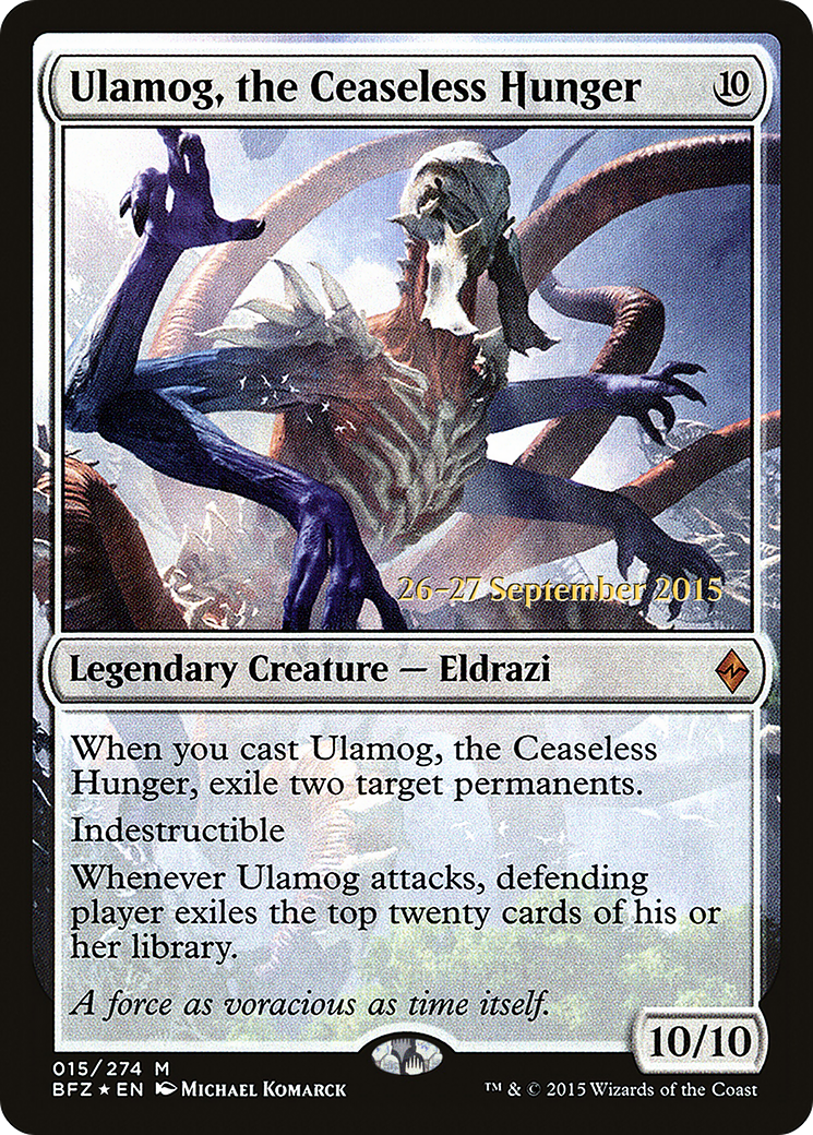Ulamog, the Ceaseless Hunger (PRE-015) - Battle for Zendikar Promos Foil