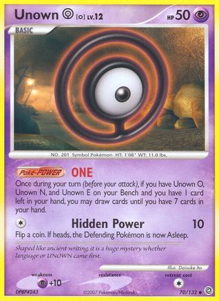 Unown [O] (070/132) Reverse Holofoil [Secret Wonders] - Uncommon